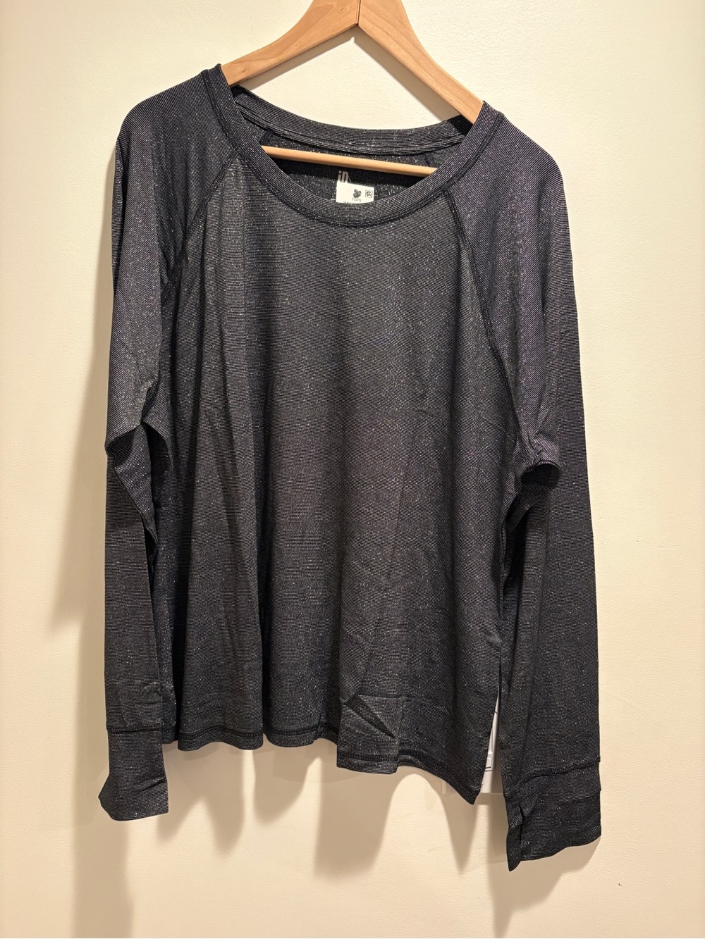 Ideology Black and Silver Sparkle Pullover